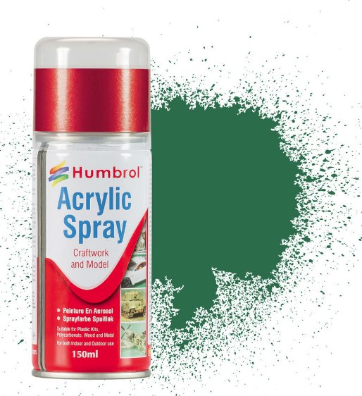 Dark Green Matt Acrylic Spray Can 150ml - Humbrol AD6030