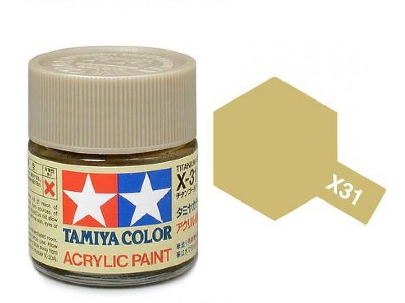 Titanium Gold Acrylic Paint 23ml Tamiya X-31