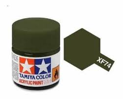 Flat IJN Olive Drab JGSDF Mini Acrylic Paint 10ml Tamiya XF-74