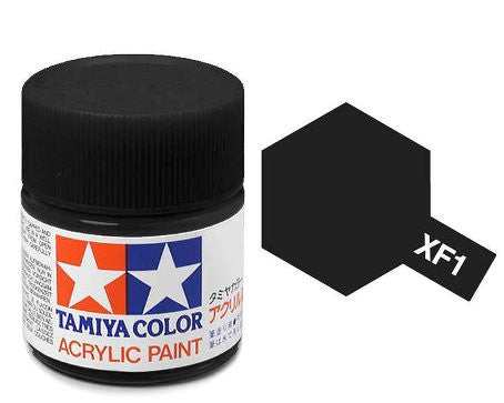 Flat Black Acrylic Paint 23ml Tamiya XF-1