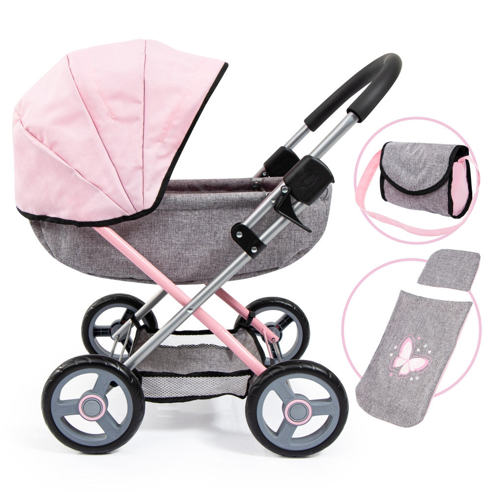 Cosy Doll's Pram w/Bag & Acc (Pink) Bayer Bay12733AA