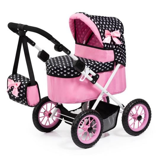 Trendy Dolls Pram (Black/Pink/Hearts) Bayer Bay13060AA