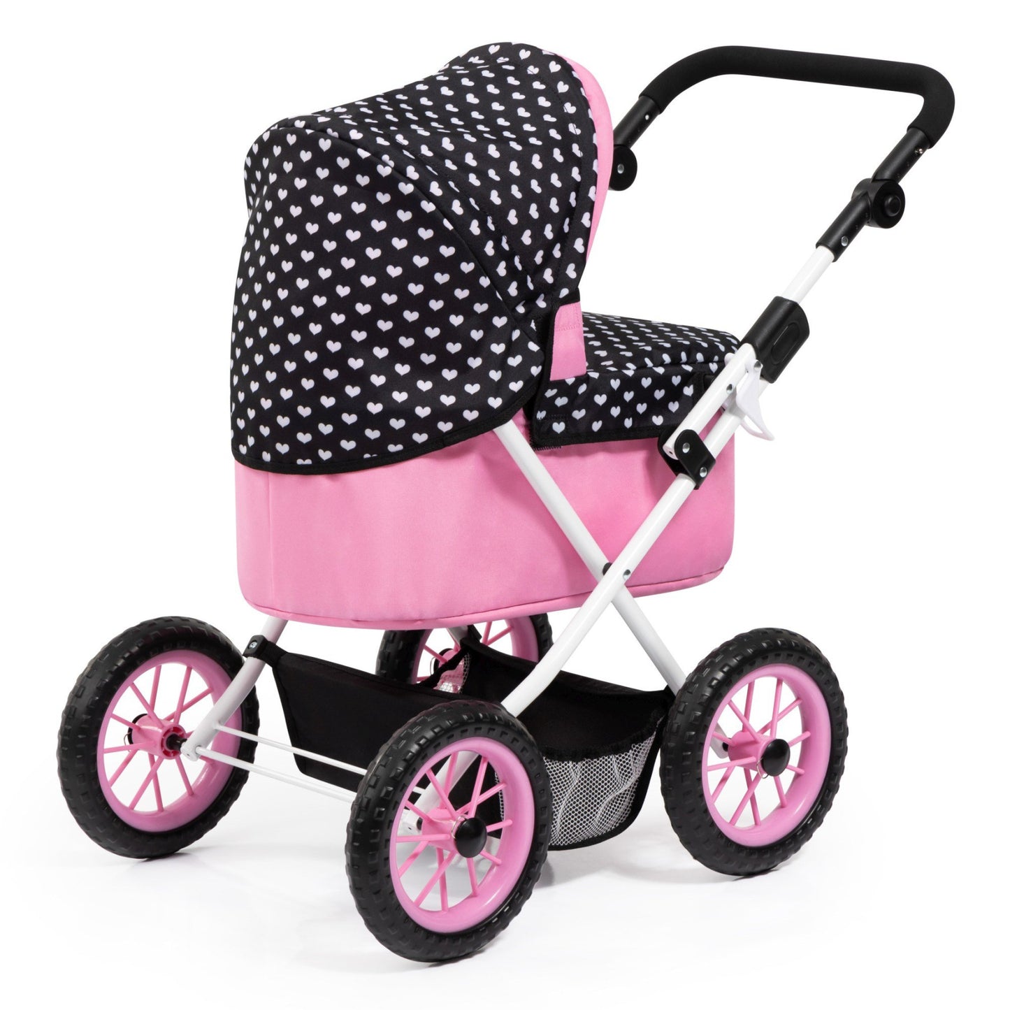Trendy Dolls Pram (Black/Pink/Hearts) Bayer Bay13060AA
