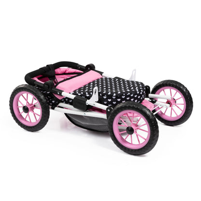 Trendy Dolls Pram (Black/Pink/Hearts) Bayer Bay13060AA