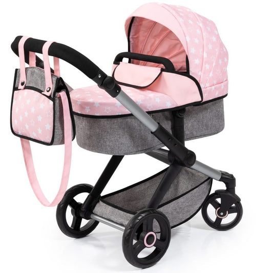 Xeo Dolls Pram (Pink/Grey) Dots Bayer Bay17030AA