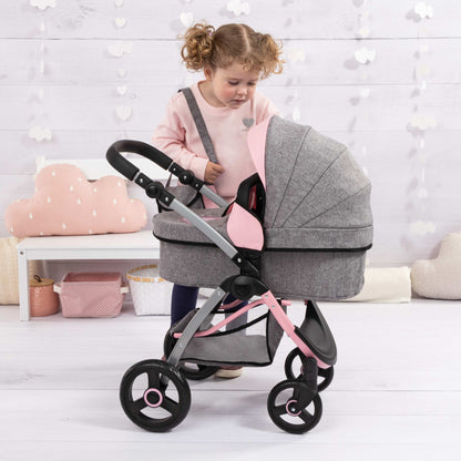 City Max Dolls Pram (Pink/Grey) Butterfly Bayer Bay17533AA