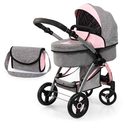 City Max Dolls Pram (Pink/Grey) Butterfly Bayer Bay17533AA