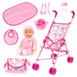 Buggy Dolls Pram Set (Pink/Unicorns) w/30cm Doll Bayer Bay30585AB