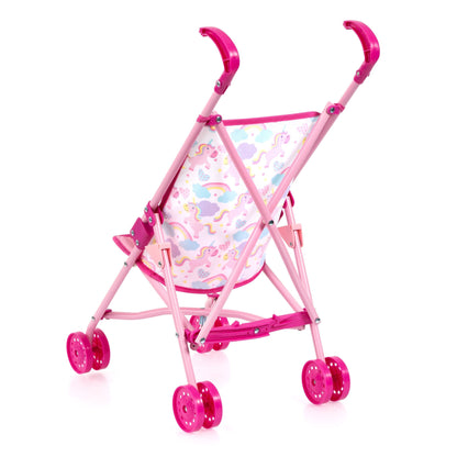 Buggy Dolls Pram Set (Pink/Unicorns) w/30cm Doll Bayer Bay30585AB