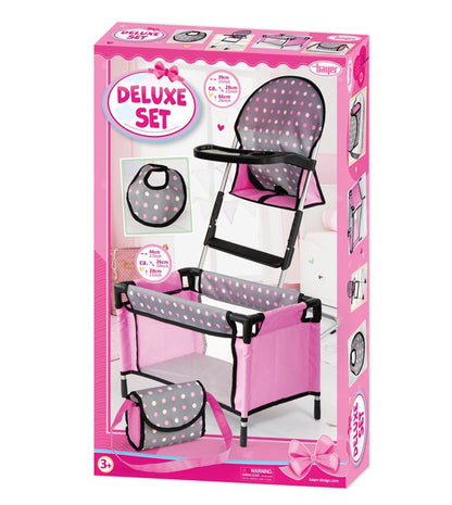High Chair With Travel Bed Set (Grey/Dots) Bayer Bay63266AB