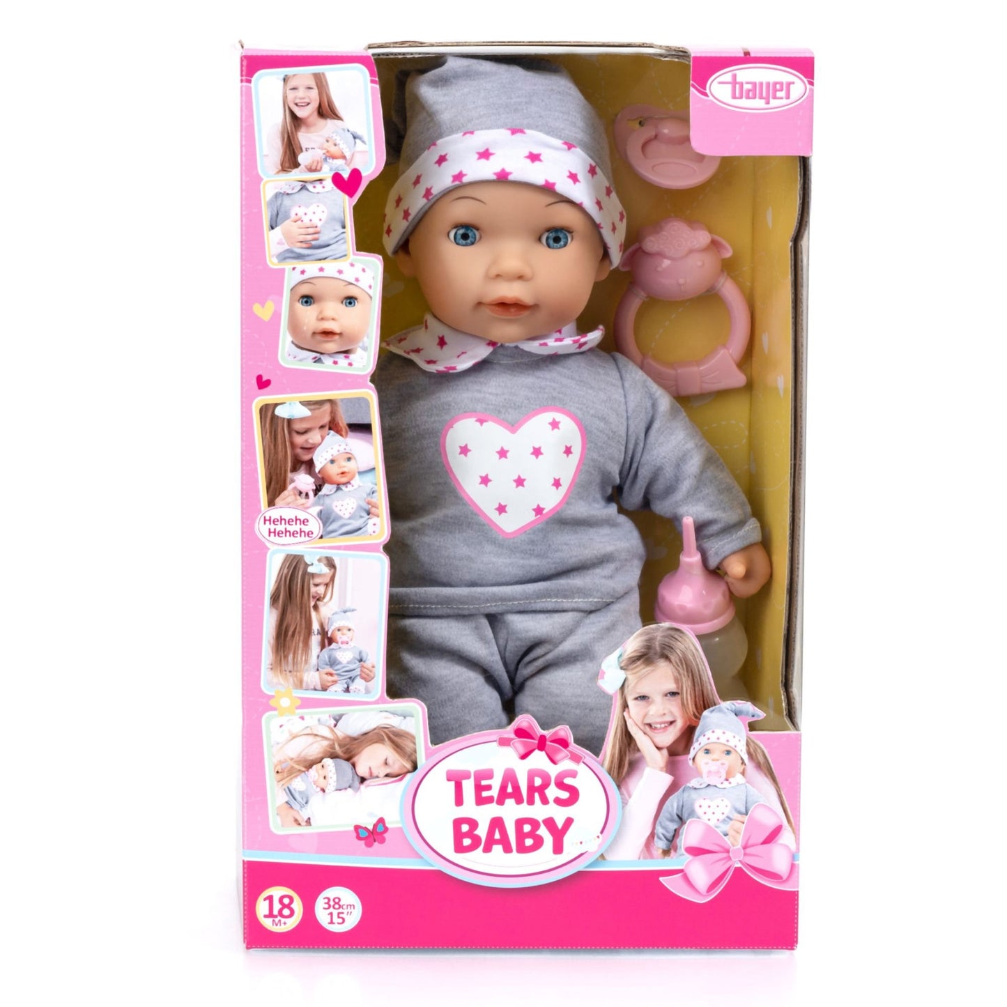 Tears Baby Doll 38cm (Grey) Heart Bayer Bay93809AL