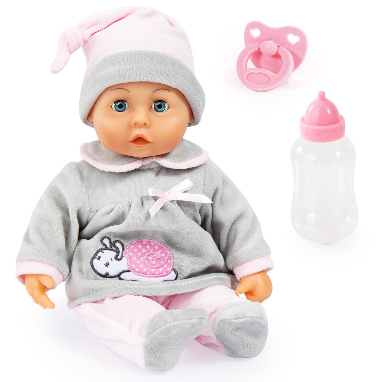 First Words Baby Doll (38cm) Grey/Snail Bayer Bay93824BC