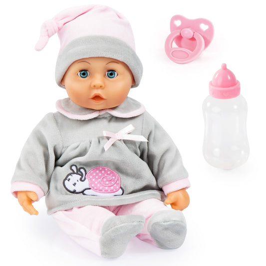 First Words Baby Doll (38cm) Grey/Snail Bayer Bay93824BC