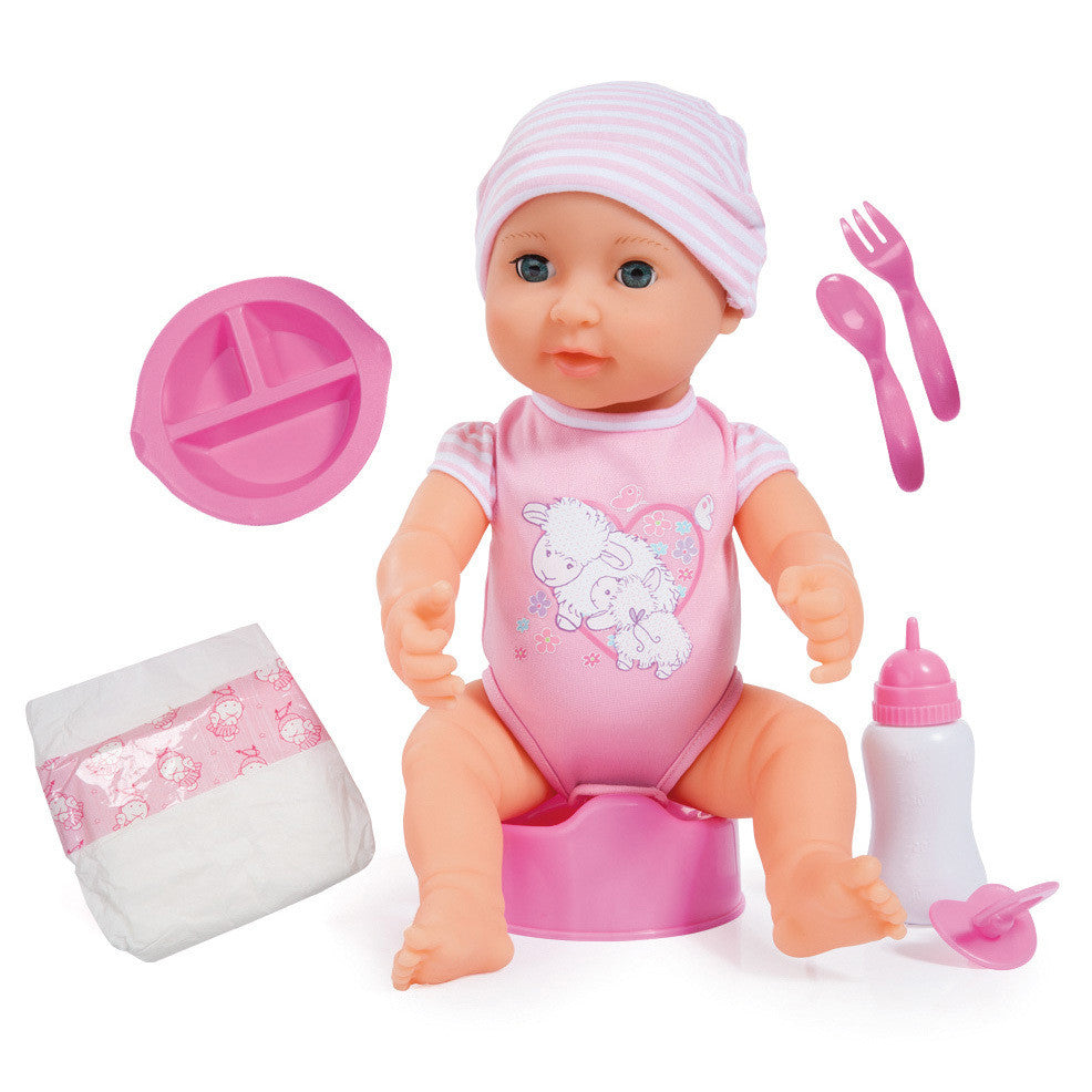 Piccolina Newborn Baby Doll (40cm) (L.Pink/Sheep) Bayer Bay94071AA