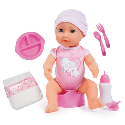Piccolina Newborn Baby Doll (40cm) (L.Pink/Sheep) Bayer Bay94071AA