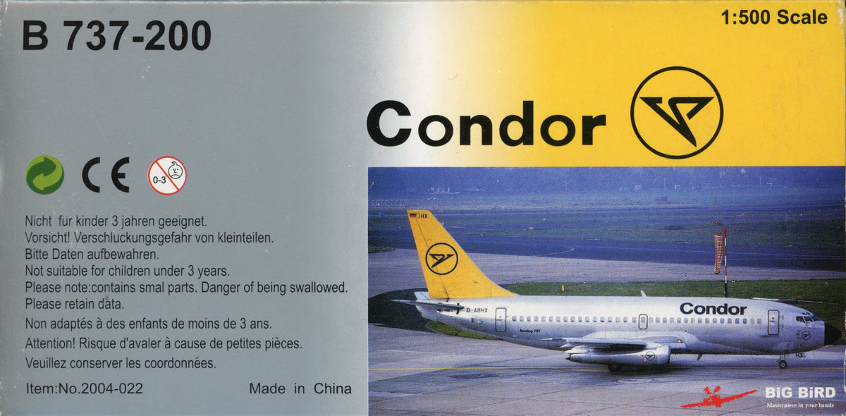 Lufthansa/Condor Boeing 737-200 Set of 2 - 1/500 Scale BigBird BB5-2004-022