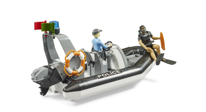 RAM 2500 Police Pickup w/trailer,boat,2 fig (L&S) Bruder Toys BRU02507