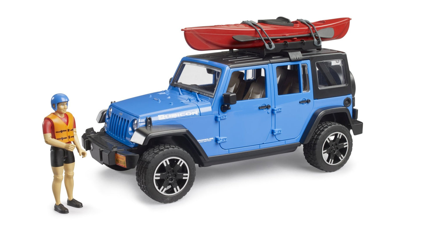 Jeep Wrangler Rubicon w/kayak and kayaker Bruder Toys BRU02529