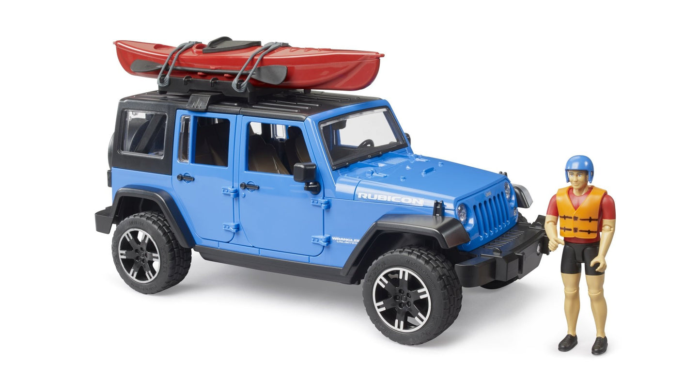 Jeep Wrangler Rubicon w/kayak and kayaker Bruder Toys BRU02529