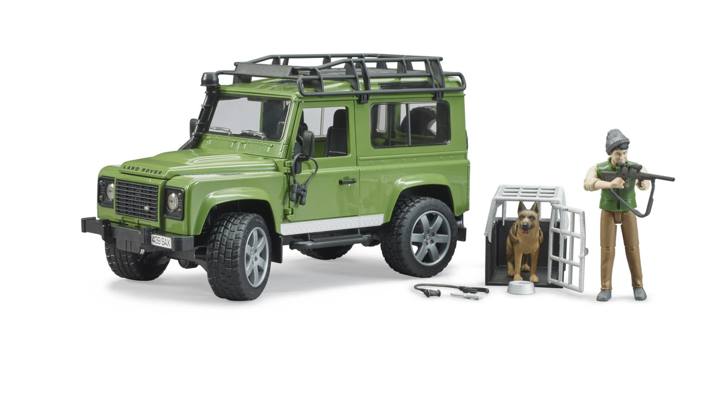 Land Rover Defender with forest ranger & dog Bruder Toys BRU02587