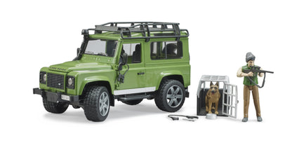 Land Rover Defender with forest ranger & dog Bruder Toys BRU02587