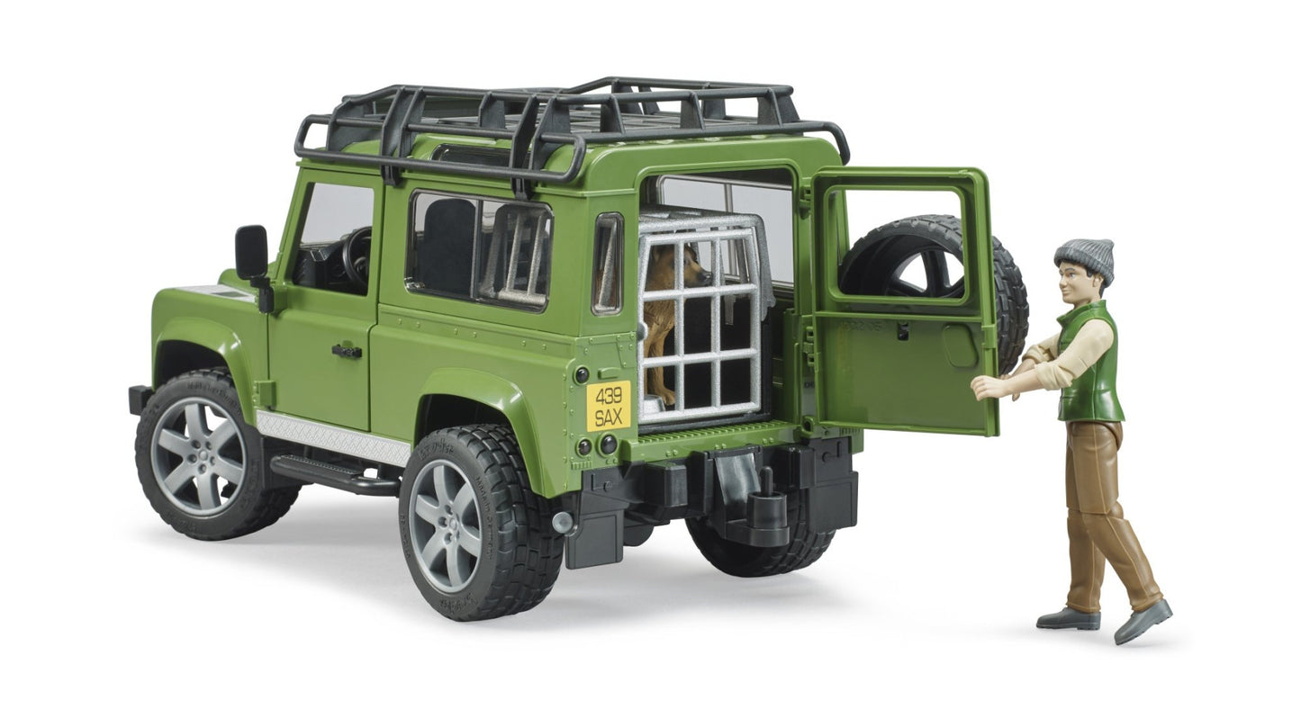 Land Rover Defender with forest ranger & dog Bruder Toys BRU02587