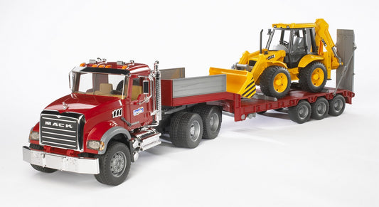 MACK Granite Truck w/Low Loader & JCB Bruder Toys BRU02813
