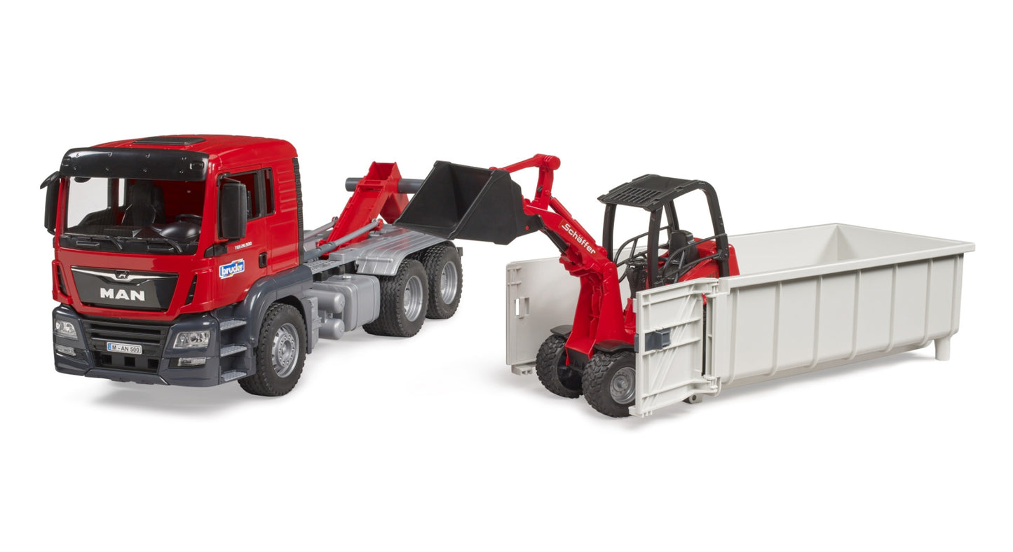 MAN TGS Truck & Schaffer 2630 compact loader Bruder Toys BRU03767
