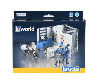 Bworld police station with police motorcycle Bruder Toys BRU62732