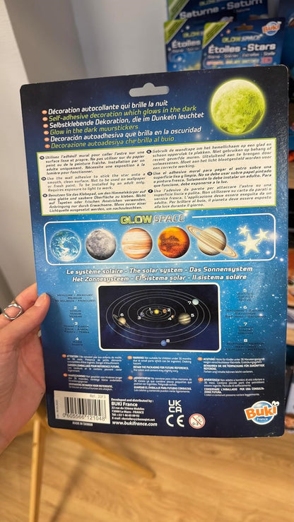 GLOW-IN-THE-DARK MOON SELF-ADHESIVE DECORATION BUKI BUK3DF3