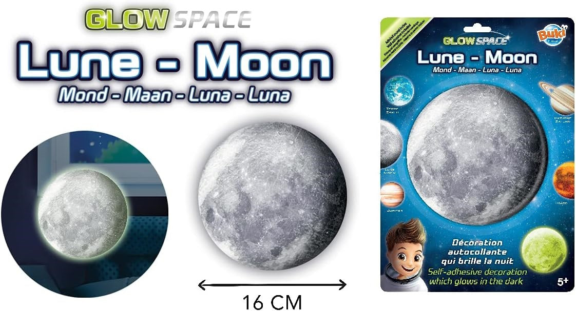 GLOW-IN-THE-DARK MOON SELF-ADHESIVE DECORATION BUKI BUK3DF3
