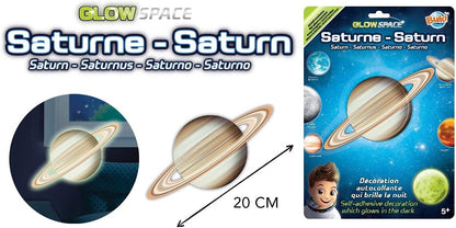 GLOW-IN-THE-DARK SATURN SELF-ADHESIVE DECORATION BUKI BUK3DF4