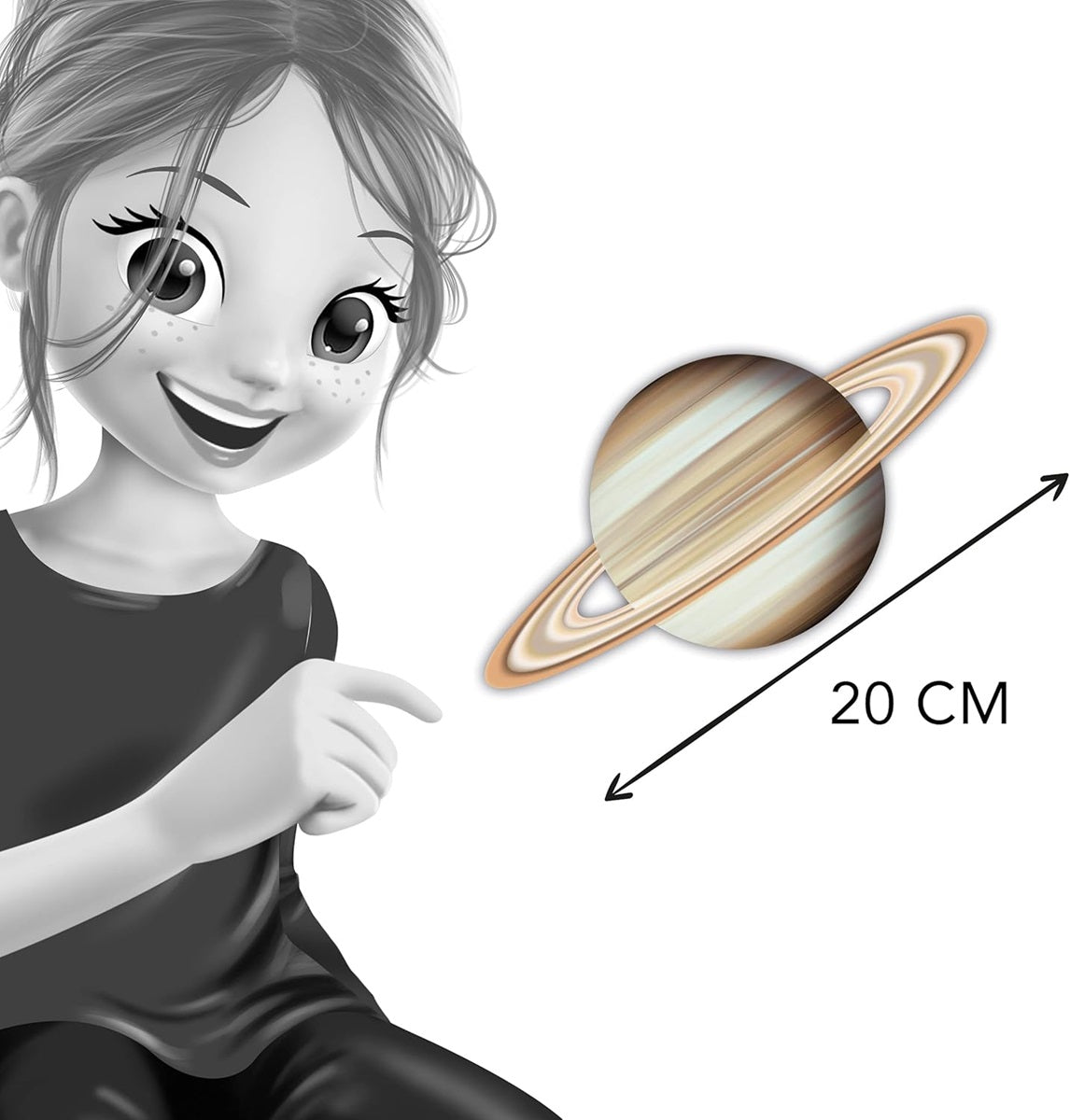 GLOW-IN-THE-DARK SATURN SELF-ADHESIVE DECORATION BUKI BUK3DF4