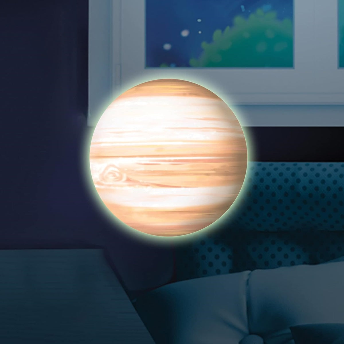 GLOW-IN-THE-DARK JUPITER SELF-ADHESIVE DECORATION BUKI BUK3DF6