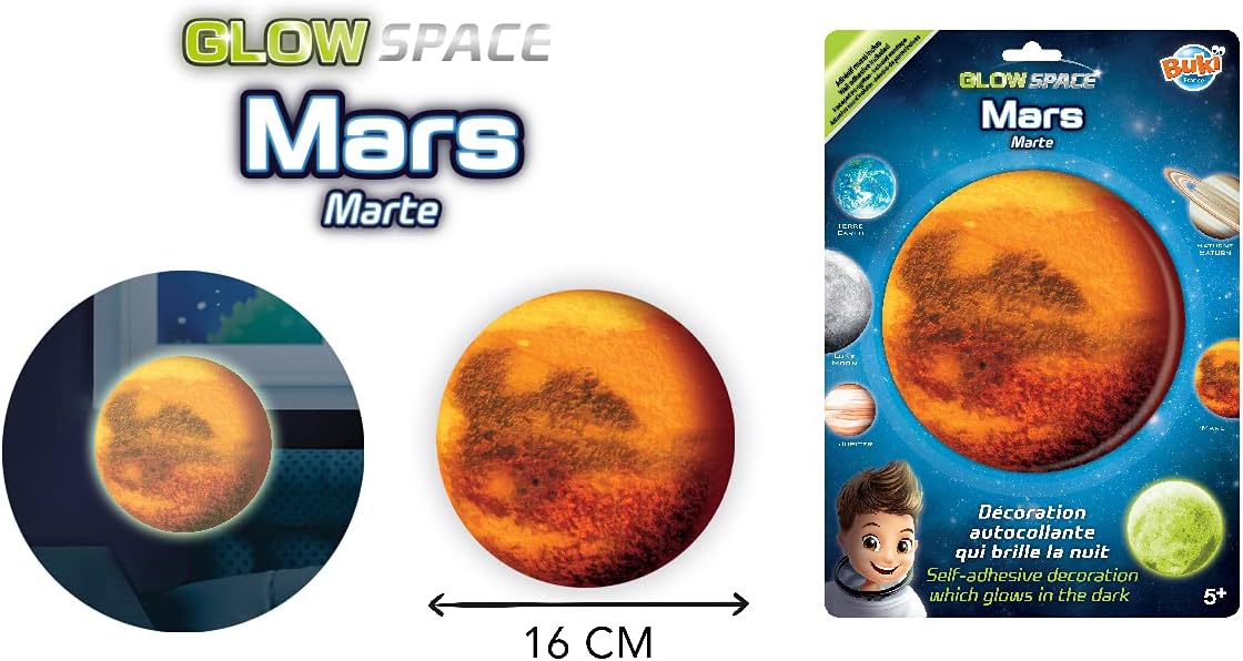 GLOW-IN-THE-DARK MARS SELF-ADHESIVE DECORATION BUKI BUK3DF8