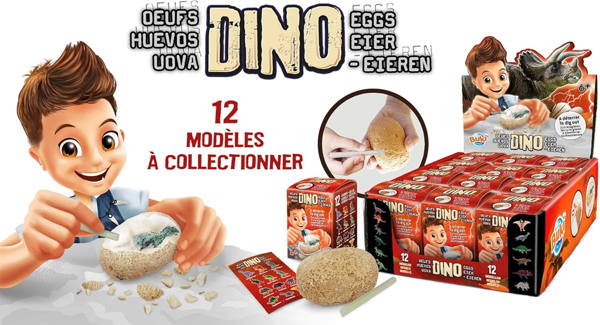 DINO EGGS DISPLAY 12 ASS BUKI BUKD60