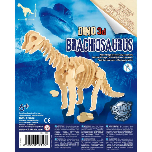DINOS 3D WOODEN ASSEMBLY KIT BUKI BUKD6B