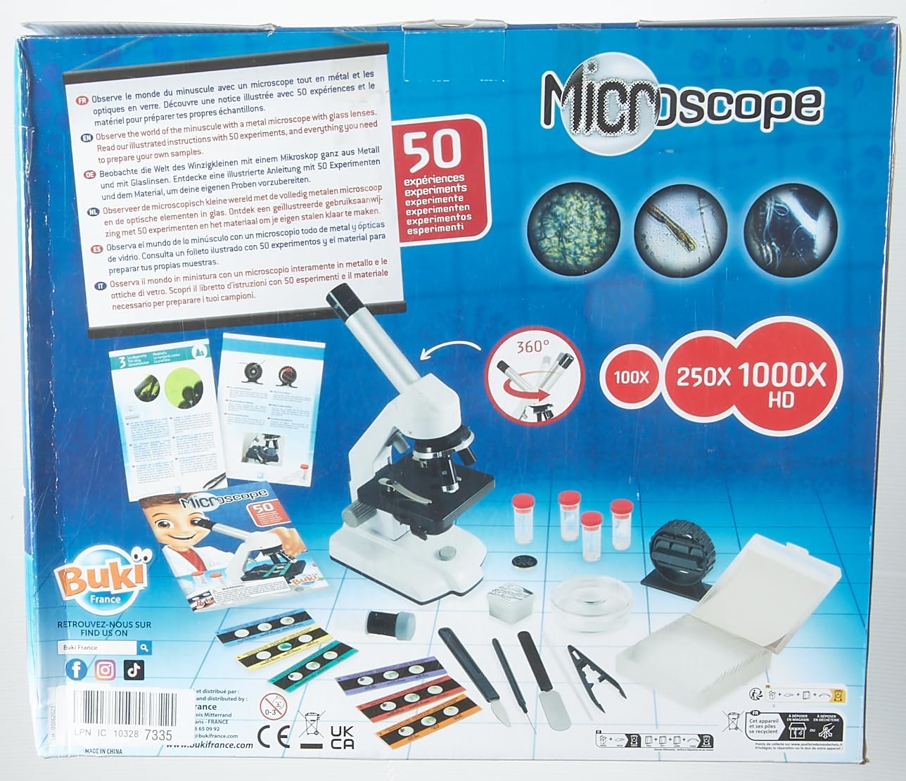 MICROSCOPE 50 EXPERMENTS 18 SAMPLES READY TO USE BUKI BUKMR600