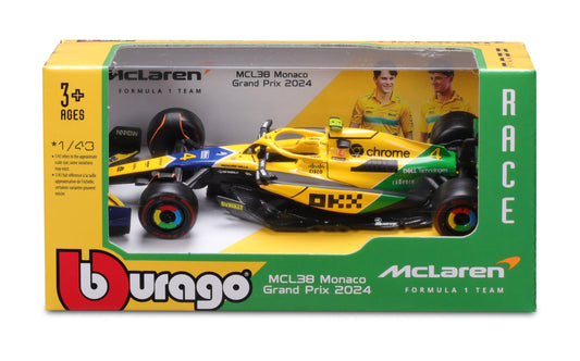 McLaren F1 MCL38 2024 Senna #4 Norris - 1/43 Scale Bburago Bur18-38214S