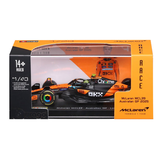 McLaren F1 MCL39 2025 #4 Lando Norris - 1/43 Scale Bburago Bur18-38249-4