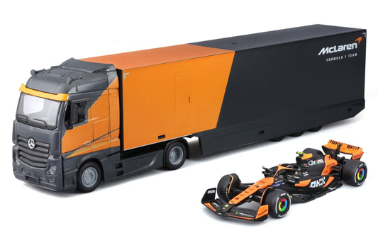 Mercedes Actros McLaren F1 Transporter Set #4 - 1/43 Scale Bburago Bur18-38401