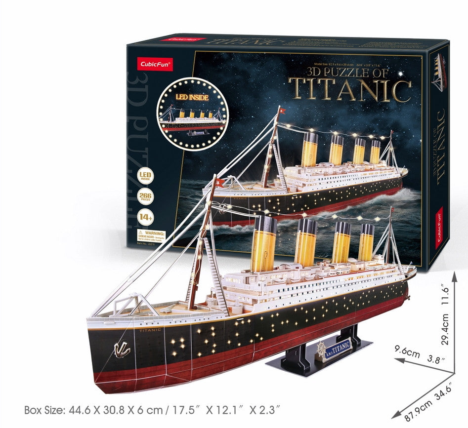 Titanic 266p3D Puzzle with LED Unit - Cubic Fun CFL521H