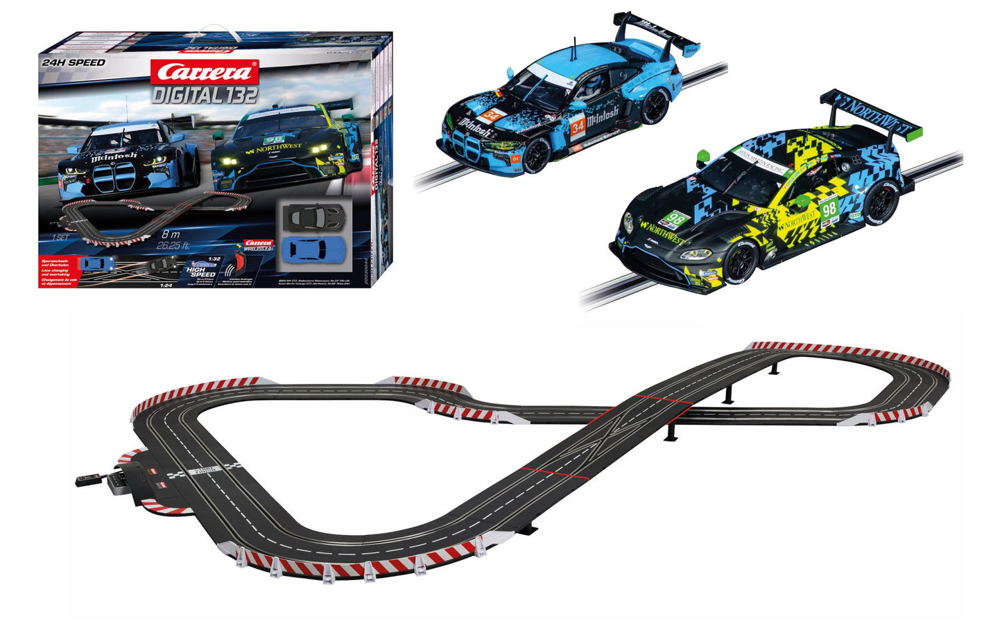 DIGITAL 24H Speed 8m Set 1/32 Carrera 30044