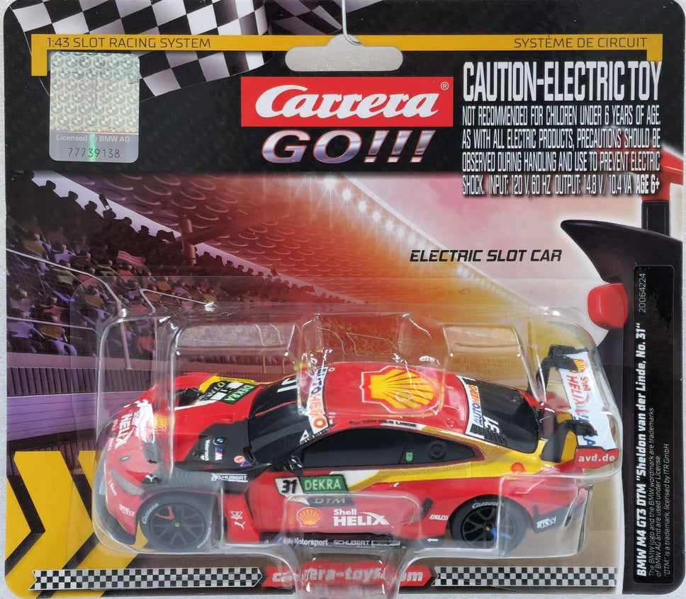 GO!!! BMW M4 DTM "Sheldon van der Linde #31" 1/43 Scale Carrera Car64224