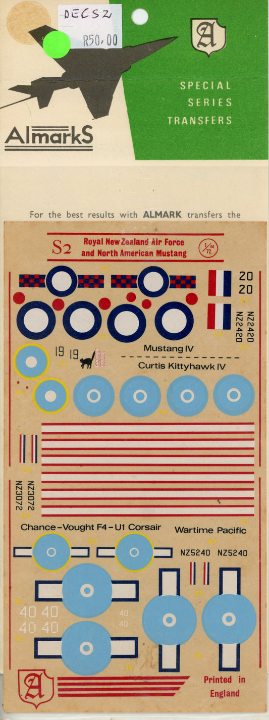 Royal New Zealand Air Force and North American Mustang- 1/72 Scale Almarks DECS2