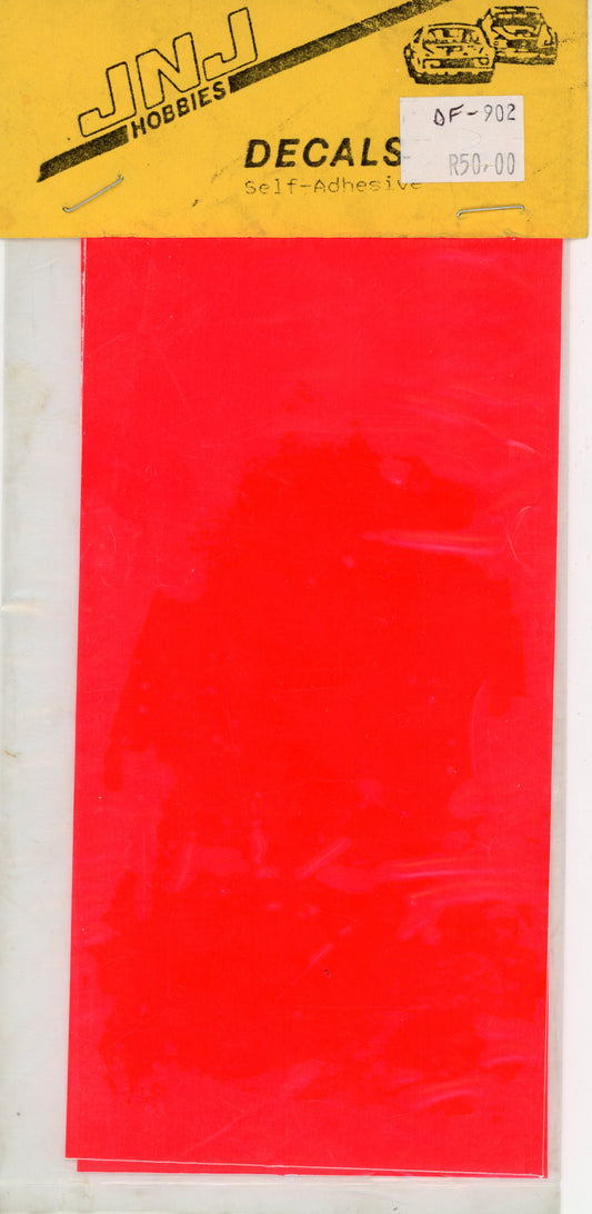 Dayglo Orange / Red Self-adhesive Decal sheet - JNJ Hobbies DF-902