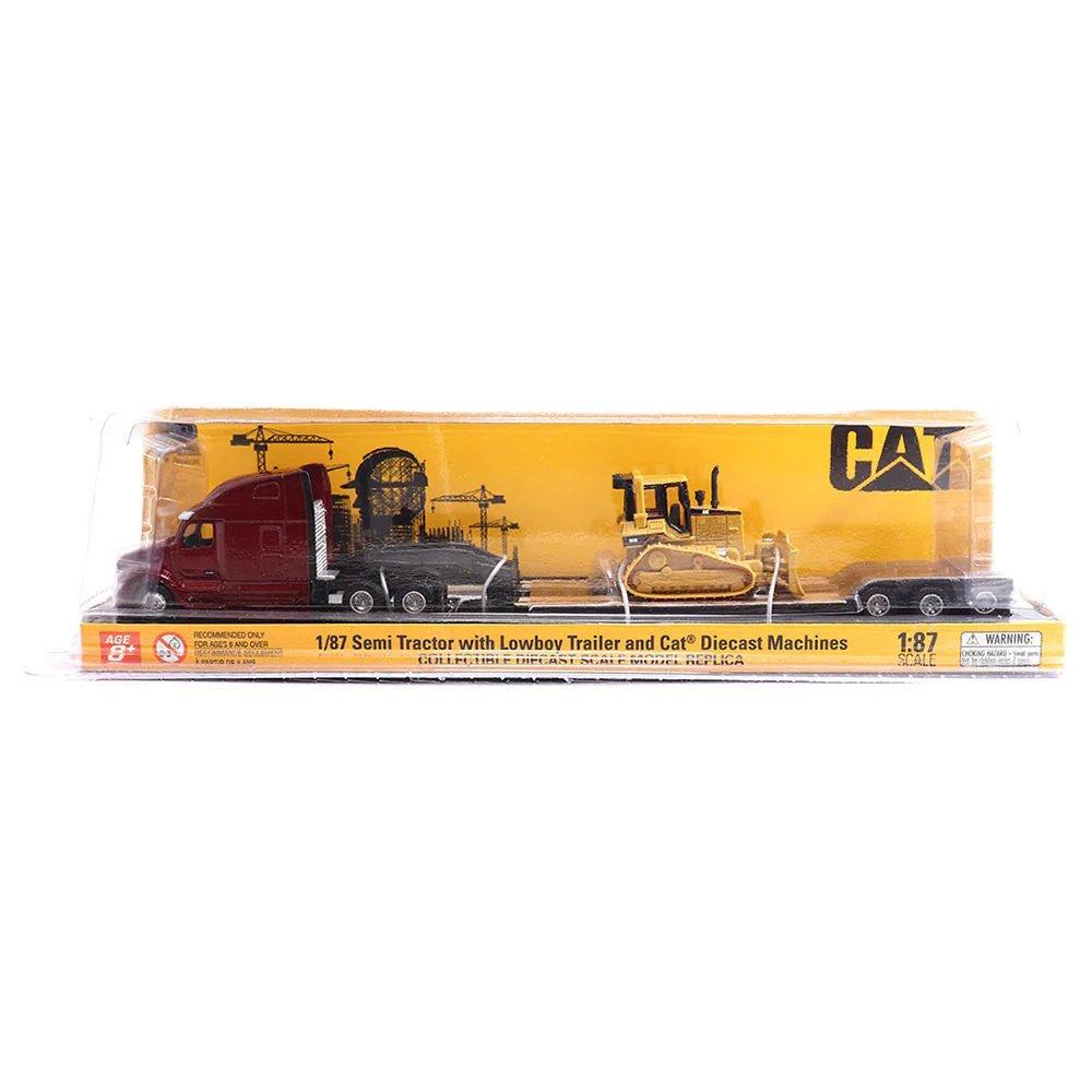 Peterbilt 579 with Trailer & CAT D5M Dozer - 1/87 Scale Diecast Masters DM84419
