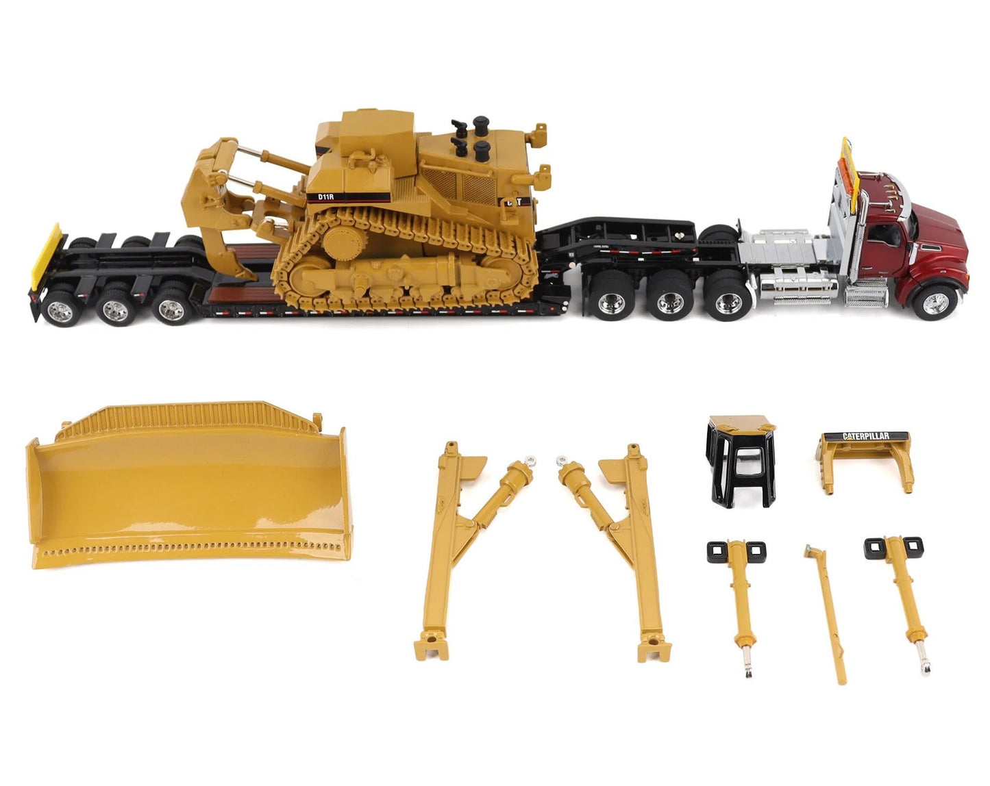 Kenworth T880 & TK120 Lowboy wIth CAT D11R - 1/50 Scale Diecast Masters DM85787