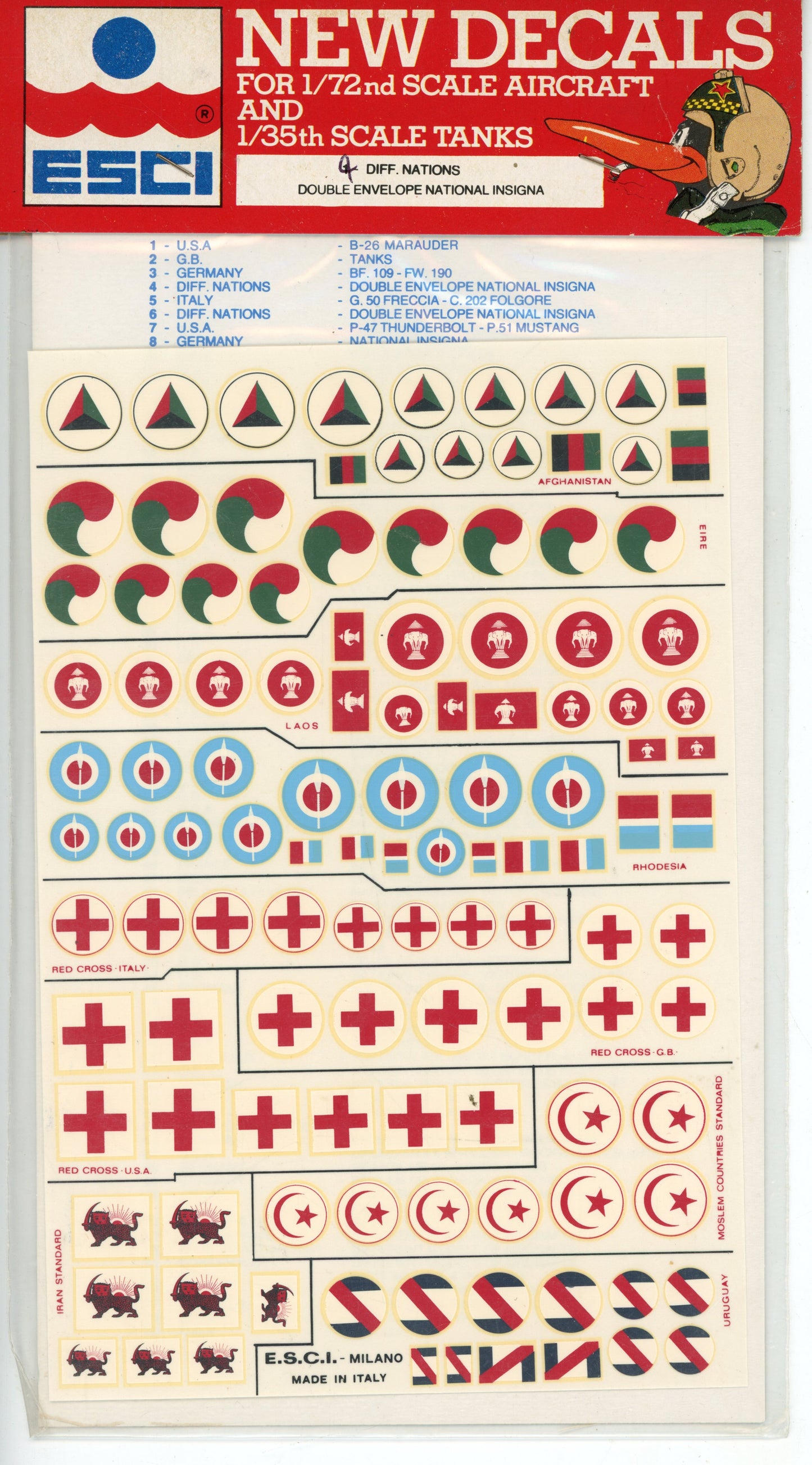Air Forces Roundals - 1/72 Scale ESCI Decals ESCI4
