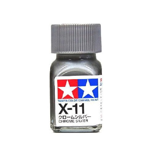 Gloss Chrome Silver Enamel Paint 10ml - Tamiya X-11